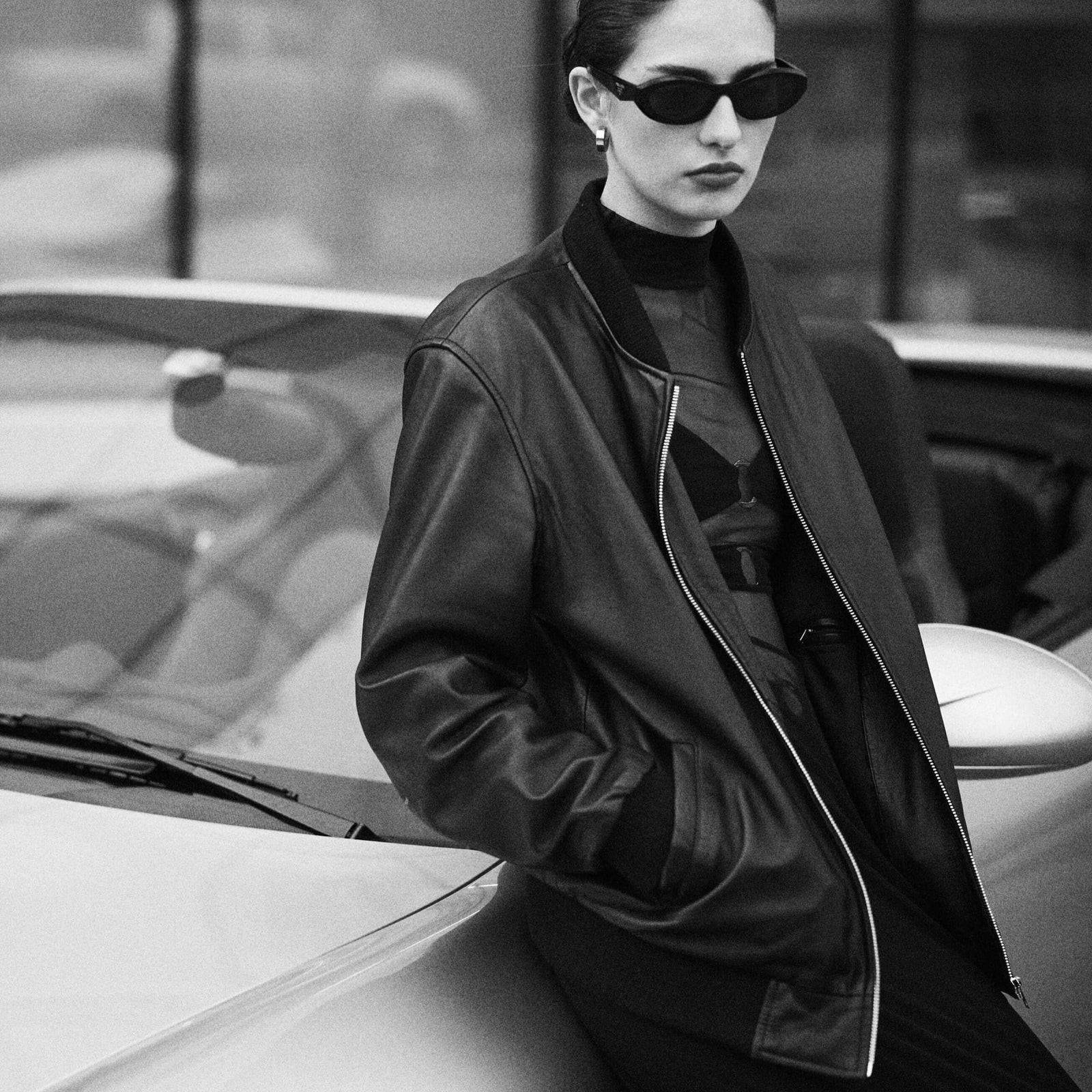 Black Bowie Bomber Jacket