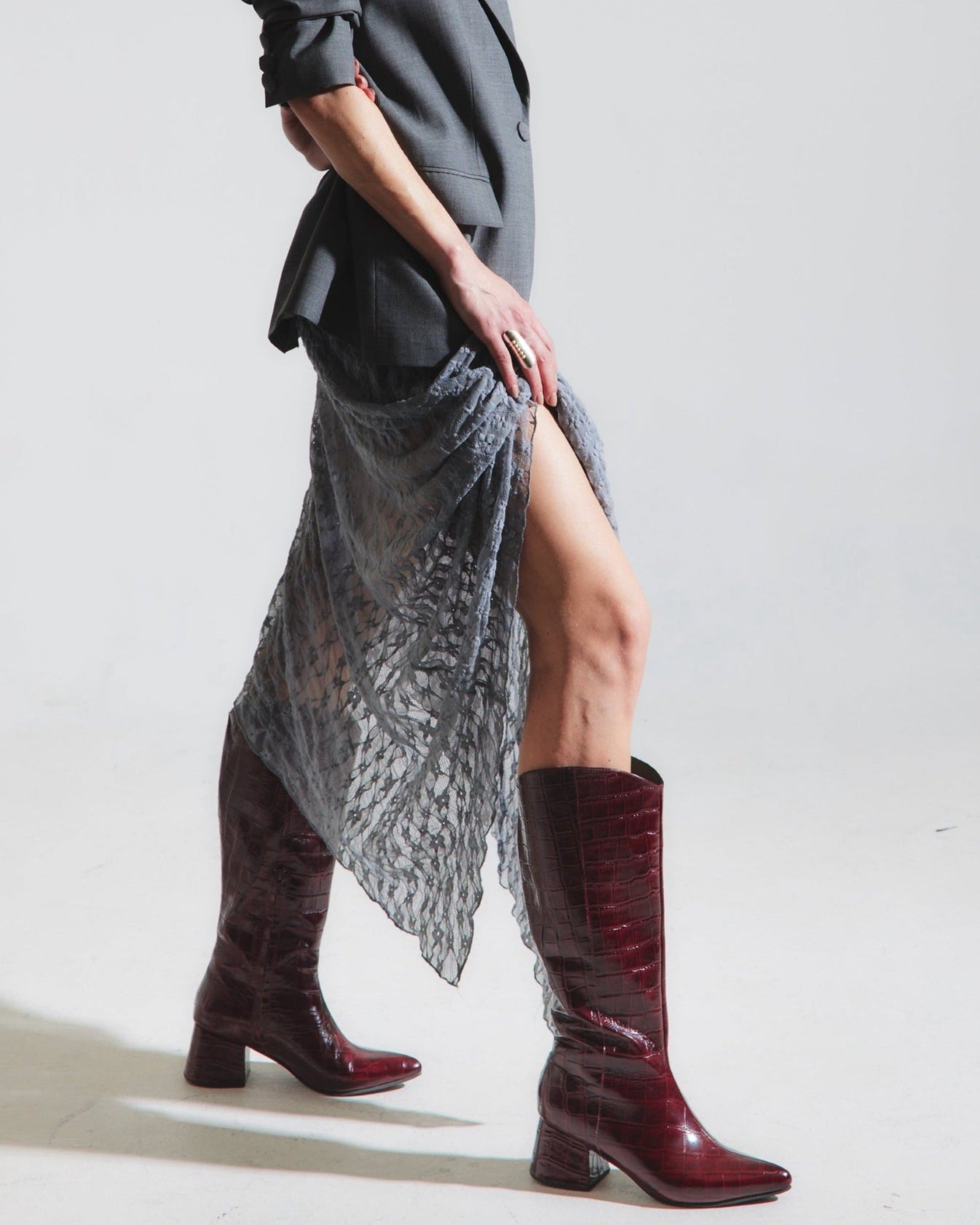 Botas Metis Croco Cherry