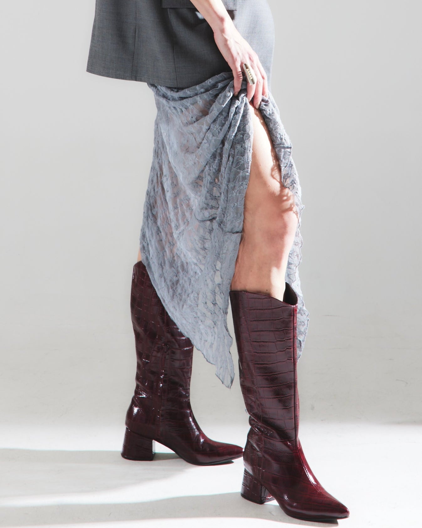 Botas Metis Croco Cherry