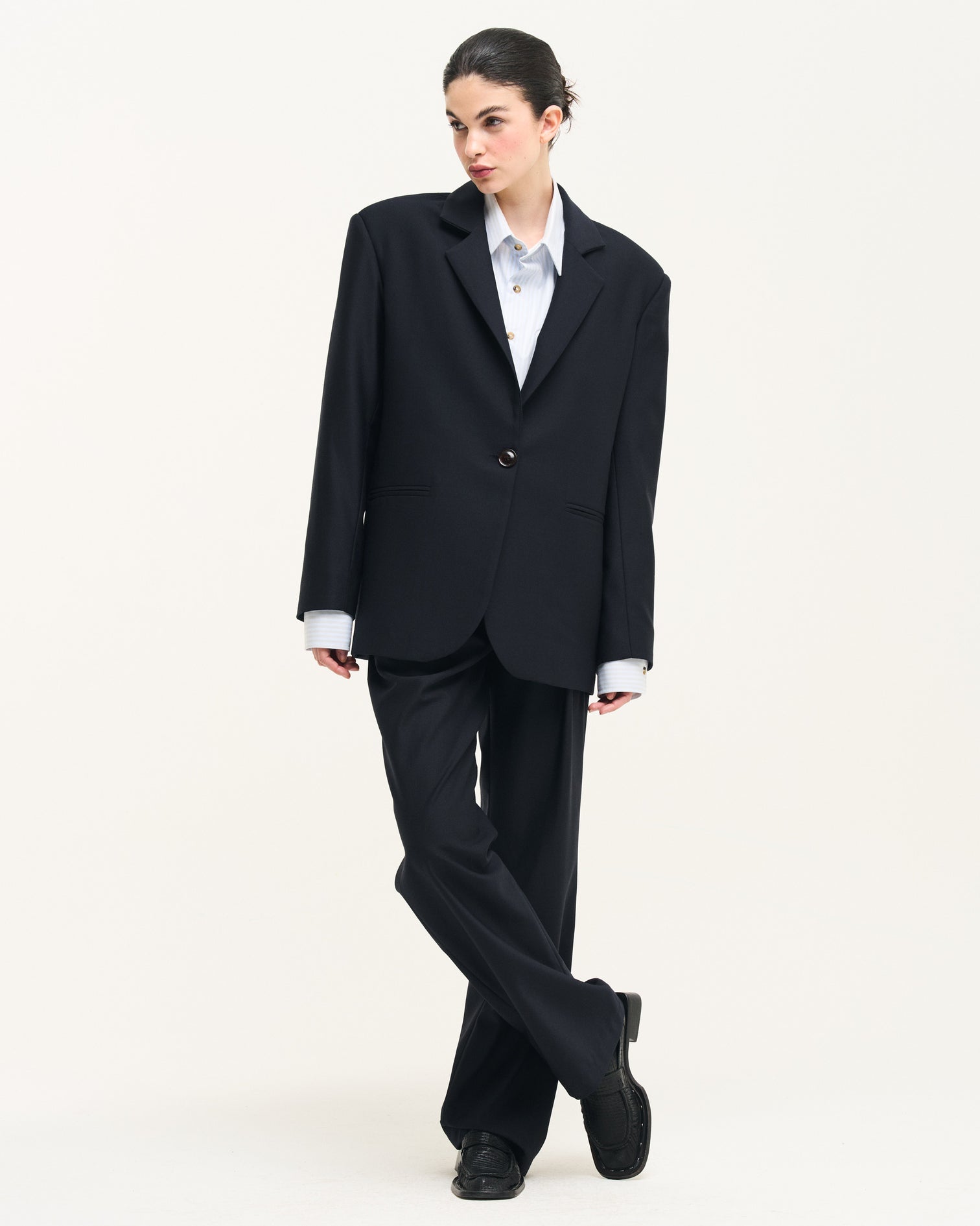 0008 Blazer Oversized Dark Blue