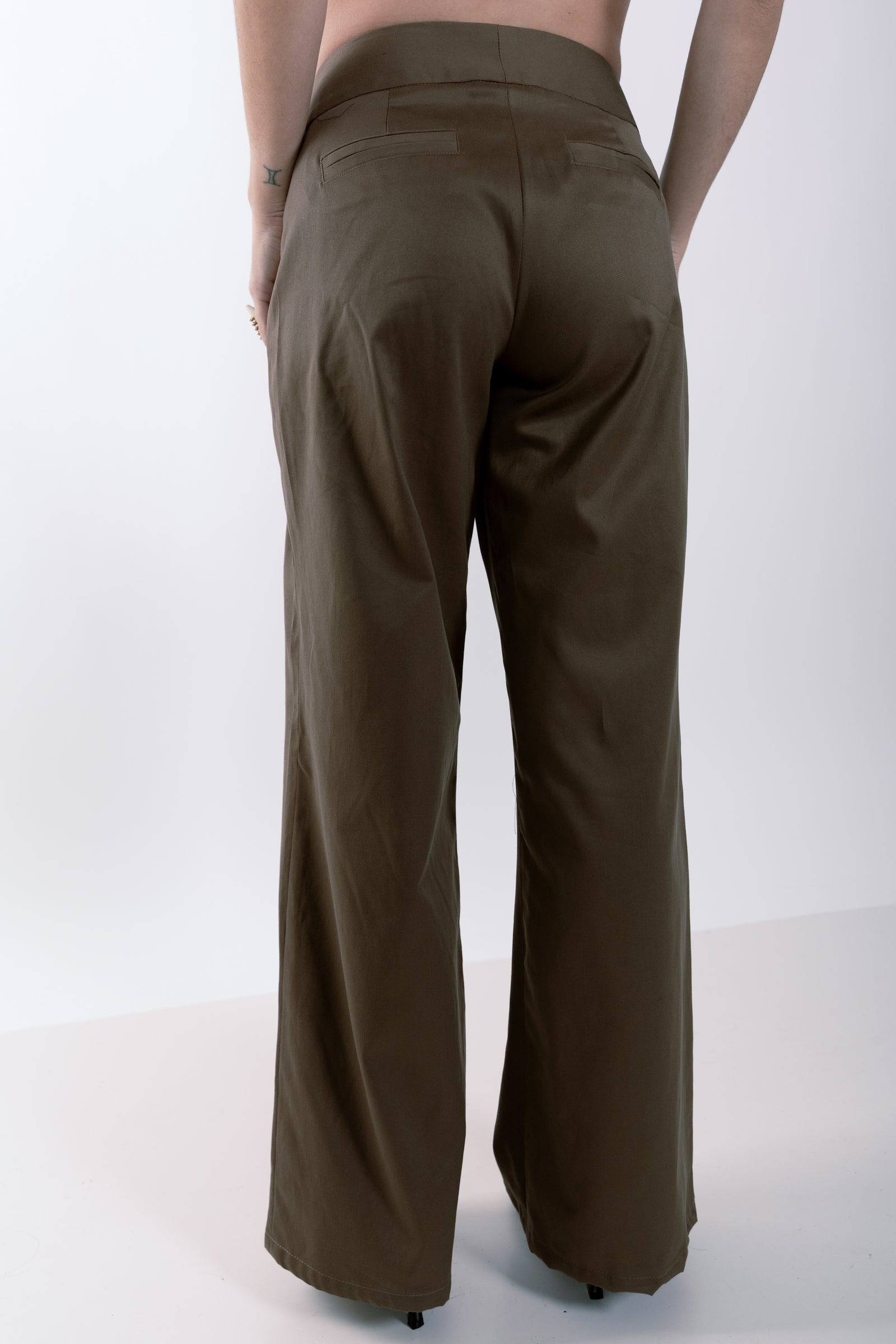 Brown Double Pleat Pants