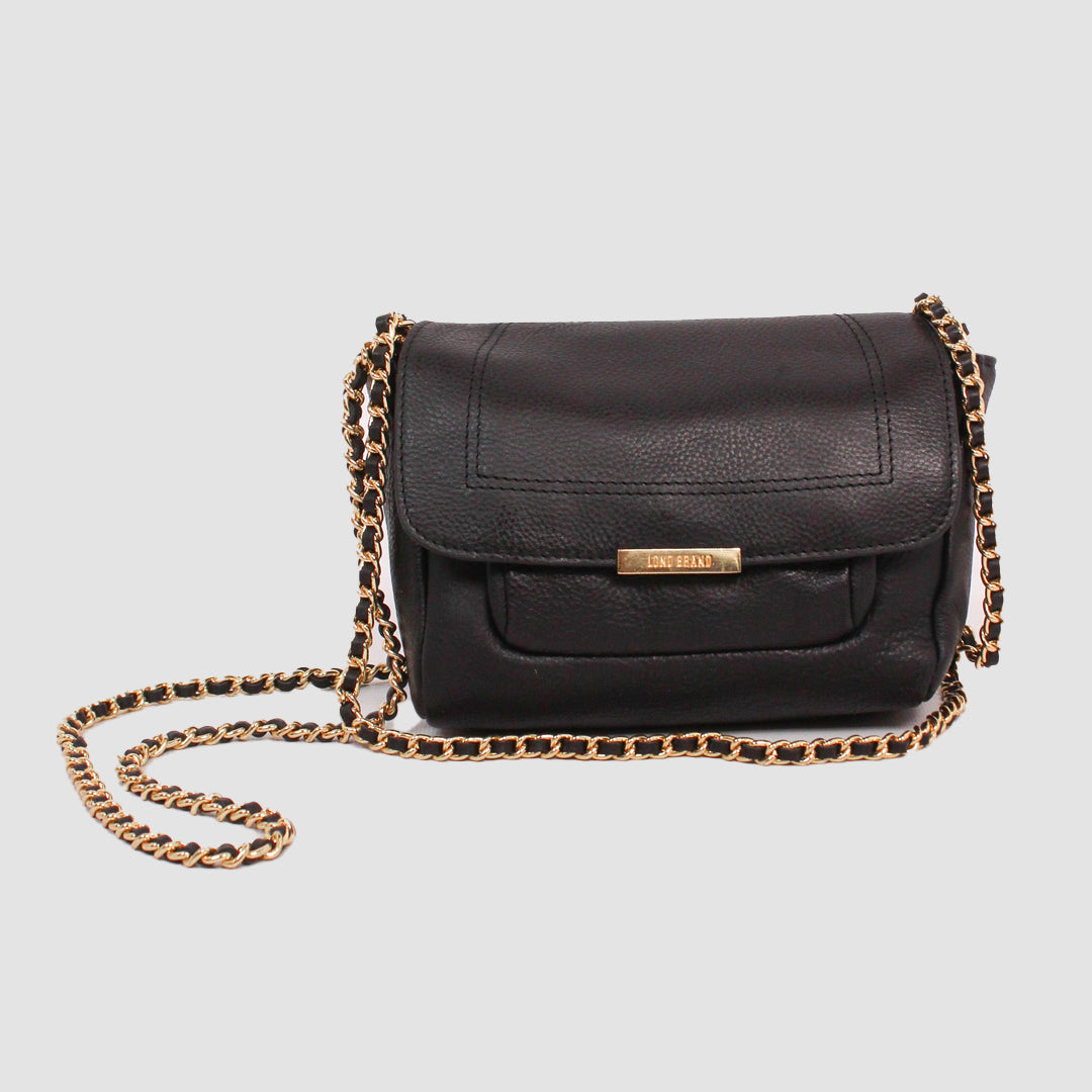Chain Gold Leather Bag