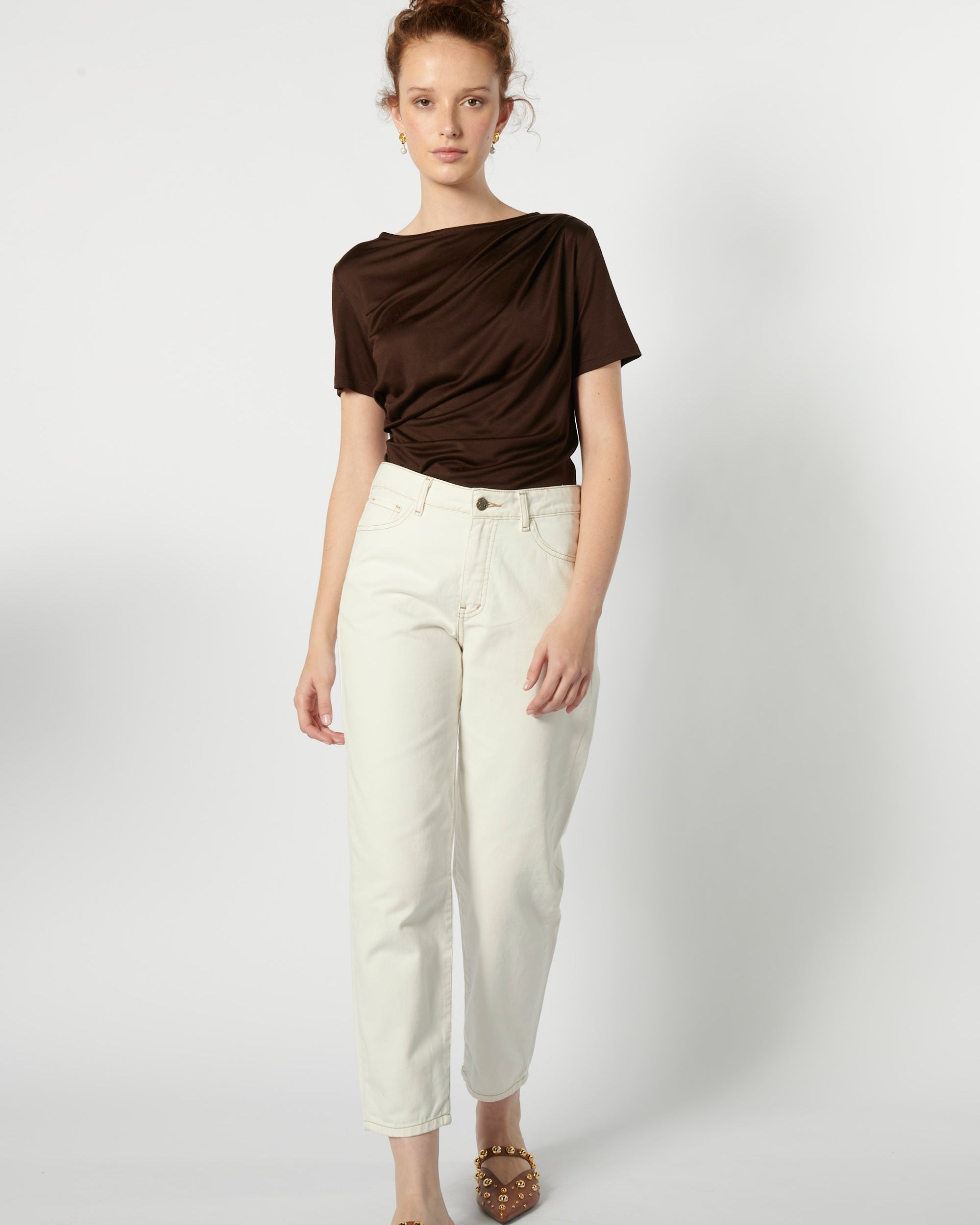 Jeans Mom Fit Blanco