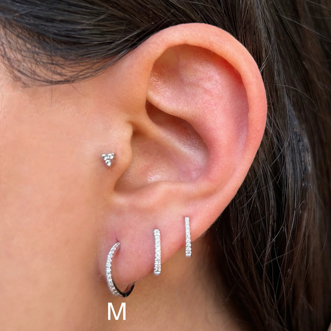 Mini Argollas Brillantes M Oro Blanco