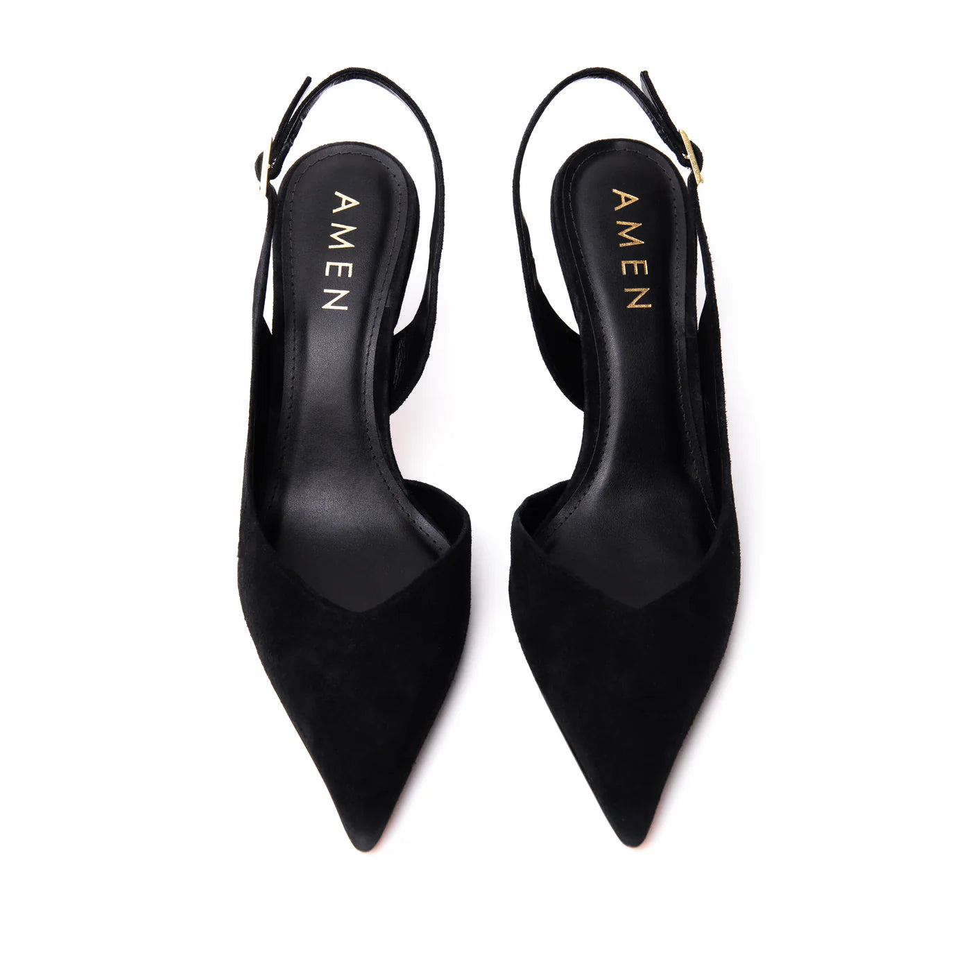 Zapato Amelie Cuero Gamuza Negro