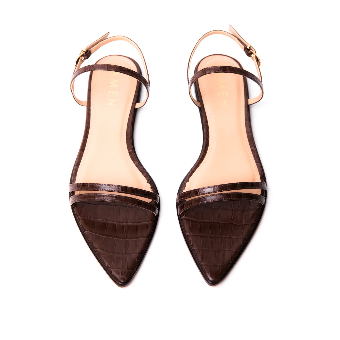 Zapato Jolie Cuero Croco Café