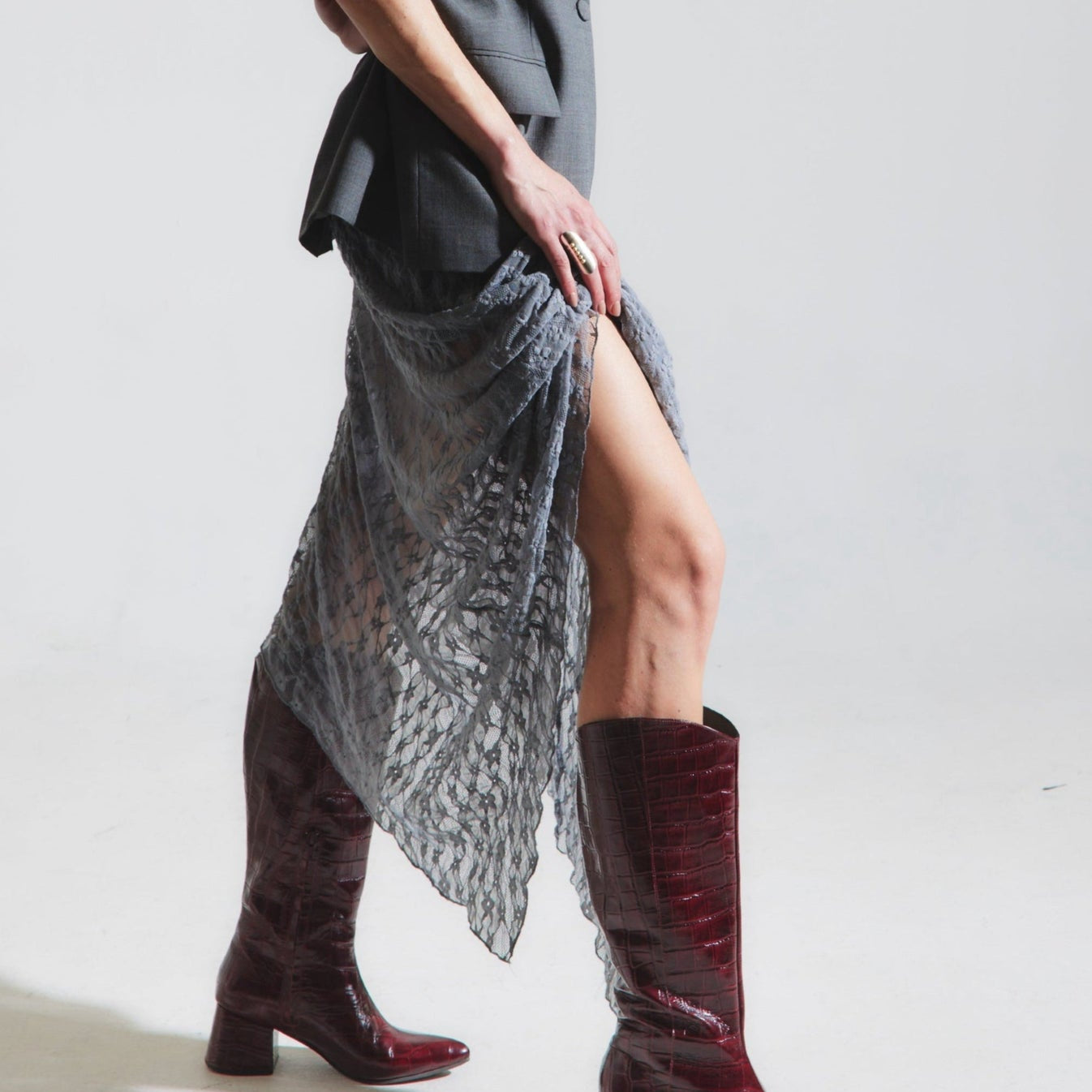 Botas Metis Croco Cherry