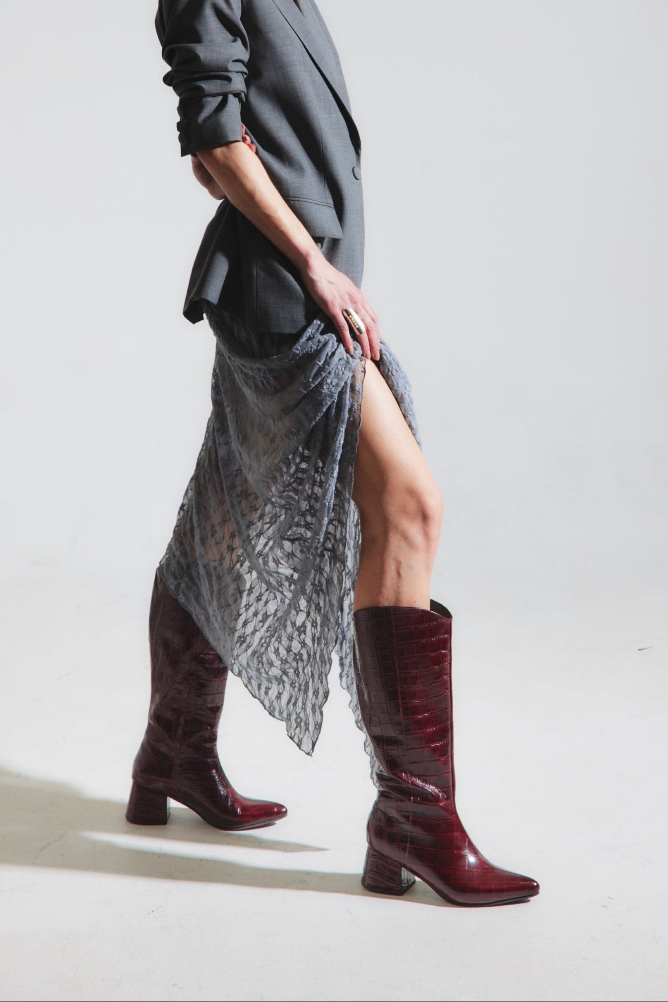 Botas Metis Croco Cherry