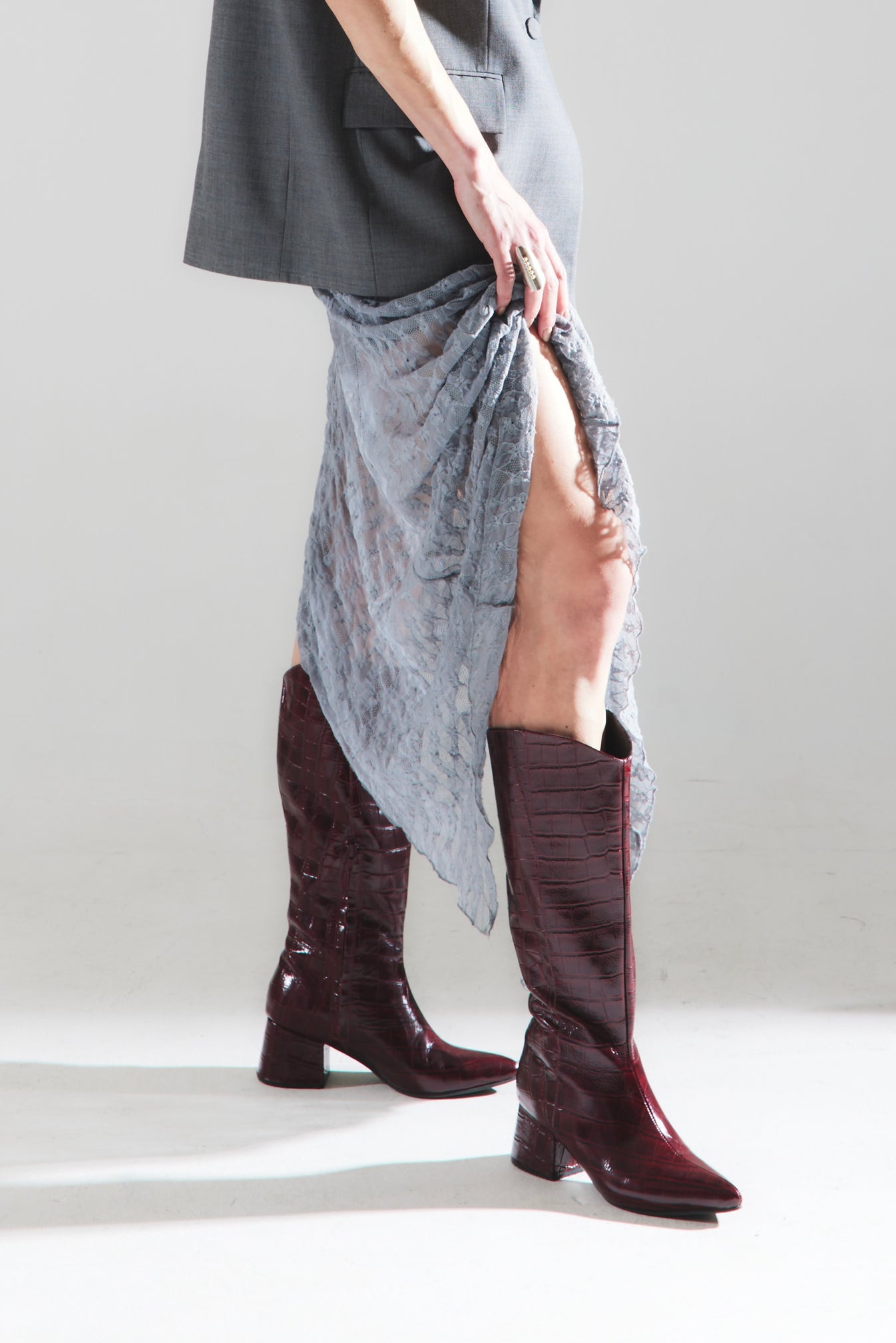 Botas Metis Croco Cherry