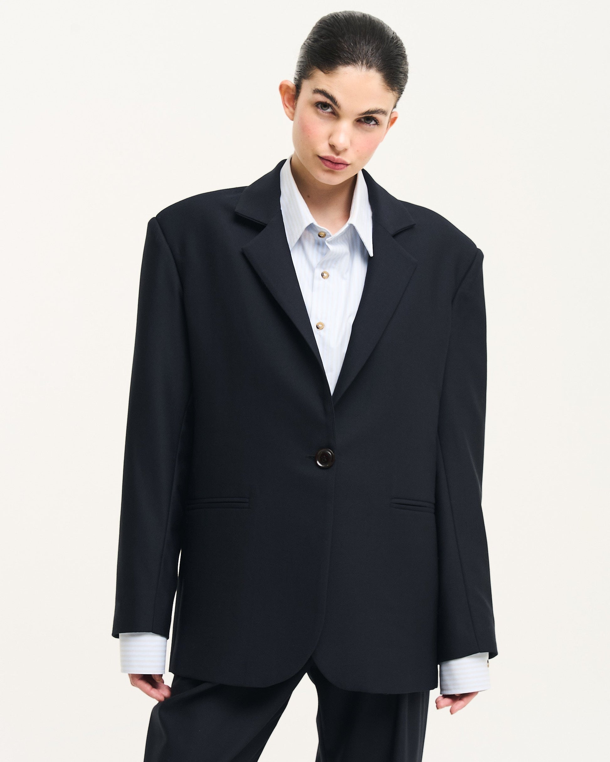 0008 Blazer Oversized Dark Blue