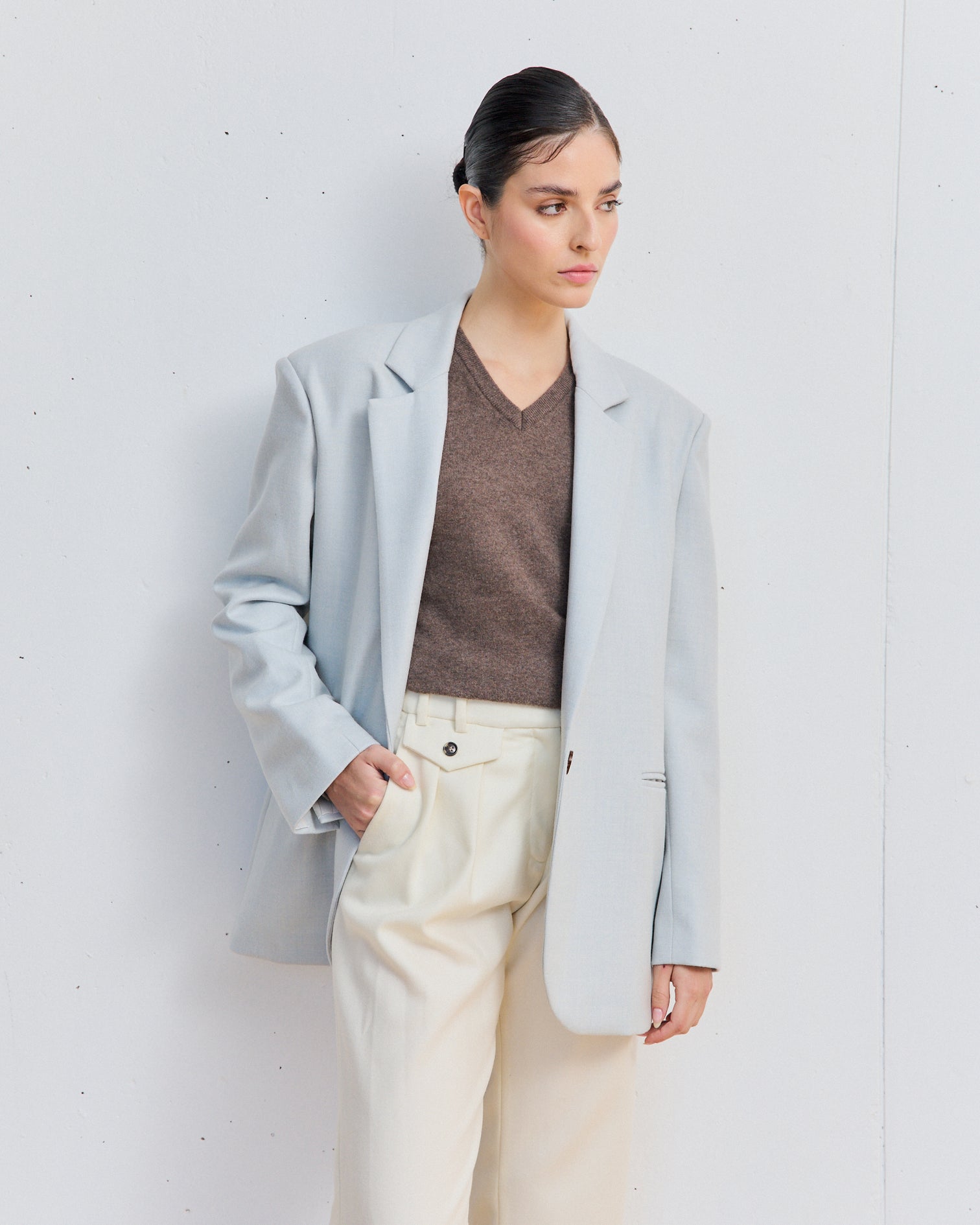 0008 Blazer Oversized Lana Gruesa Celeste