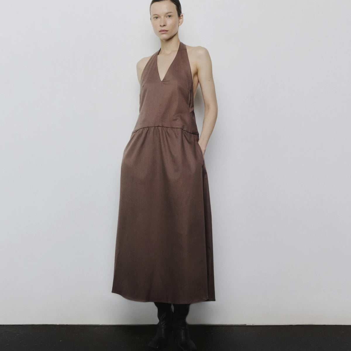 0056 Popeline Dress Café