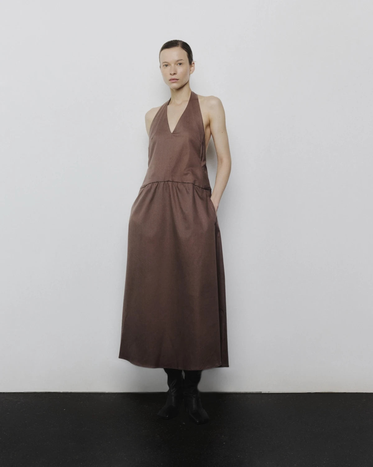 0056 Popeline Dress Café