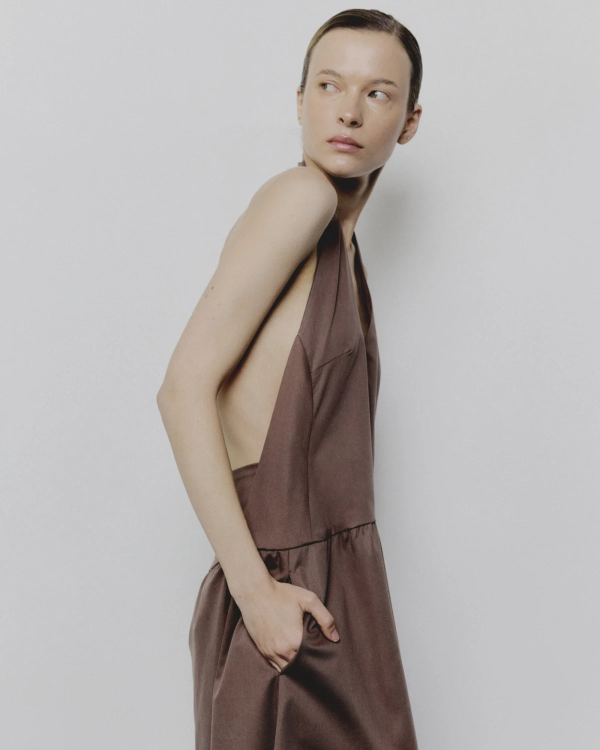 0056 Popeline Dress Café