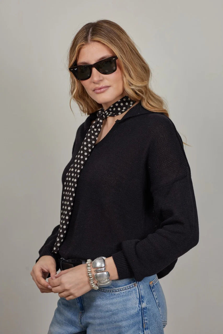 Sweater Cuello Bronte Negro