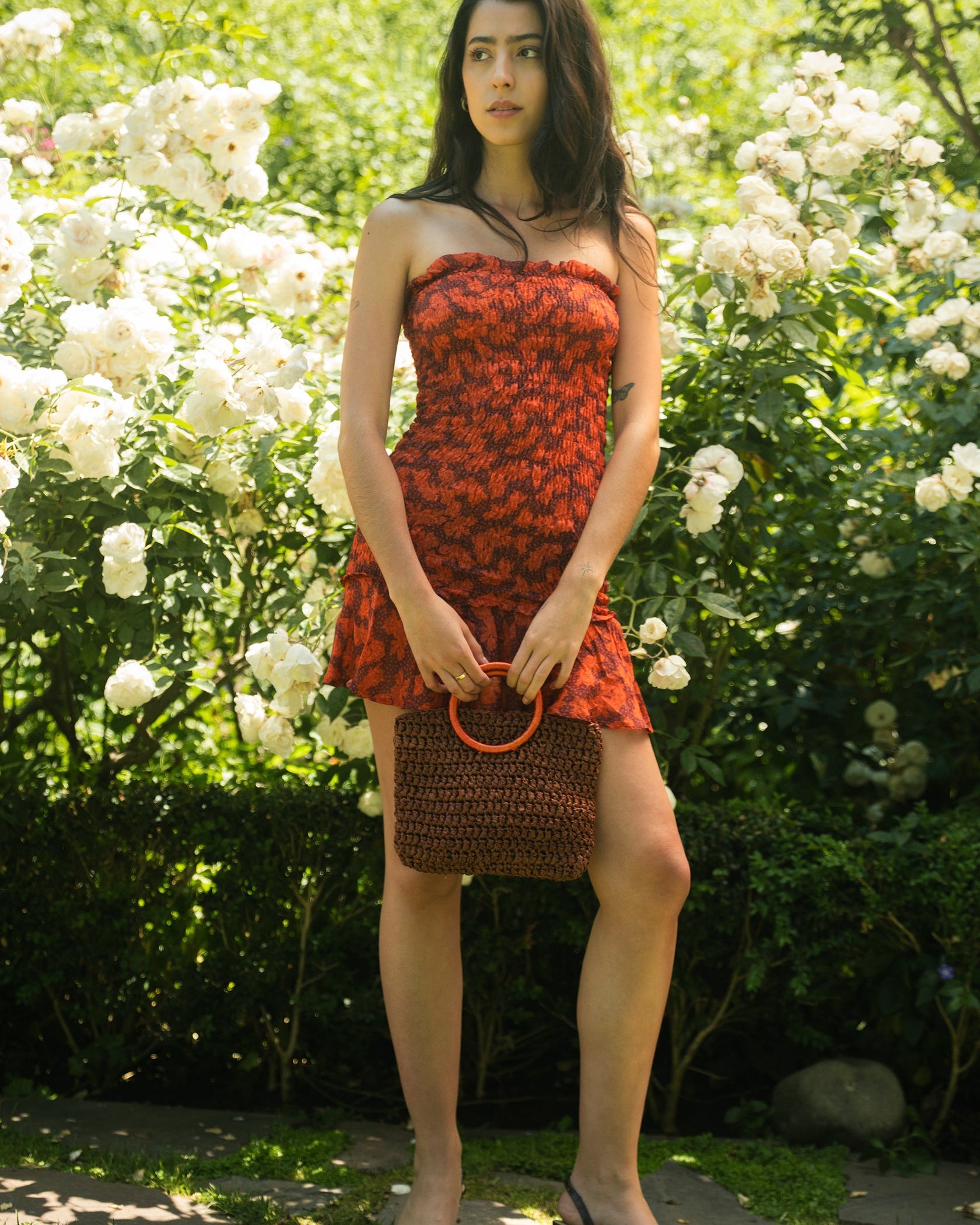 Vestido Panal Bahiana Flor Tabaco