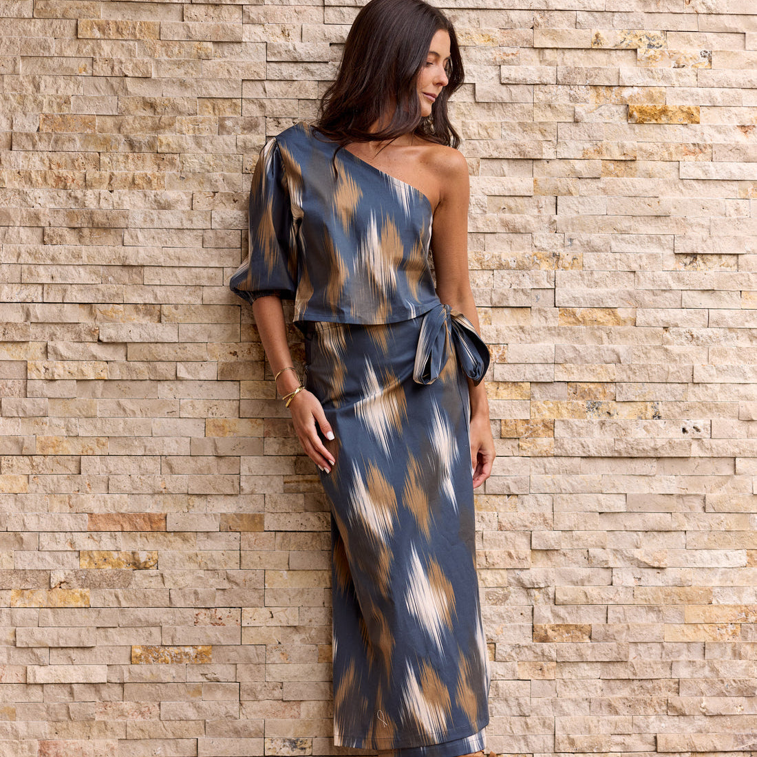 Falda Mallorca Estampado Azul