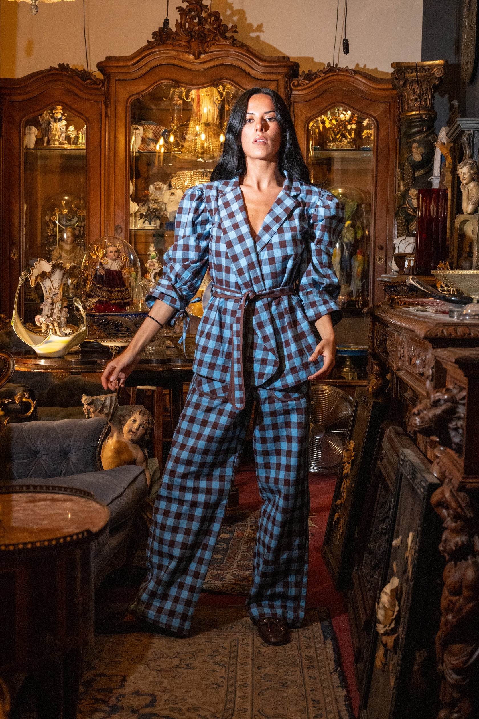 Pantalón Inés Vichy Celeste