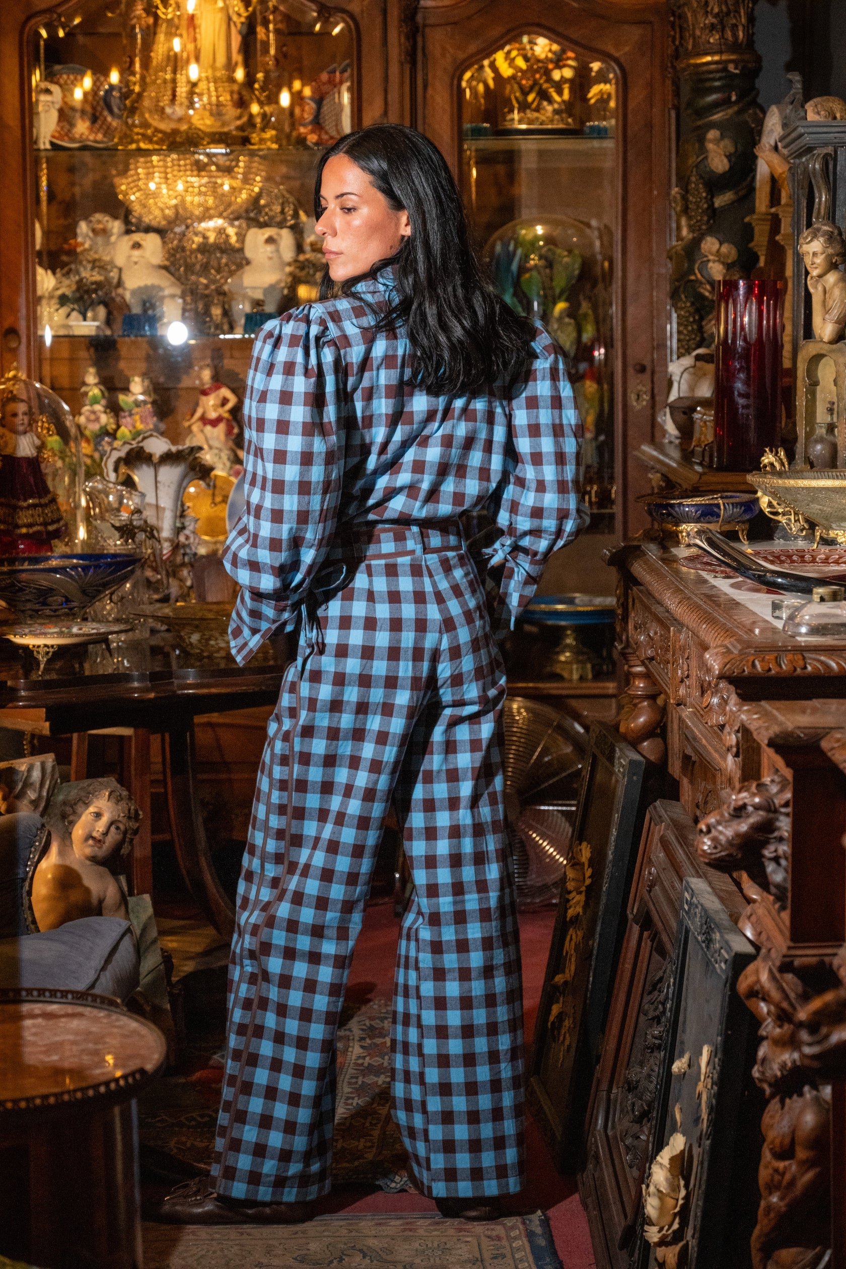 Pantalón Inés Vichy Celeste