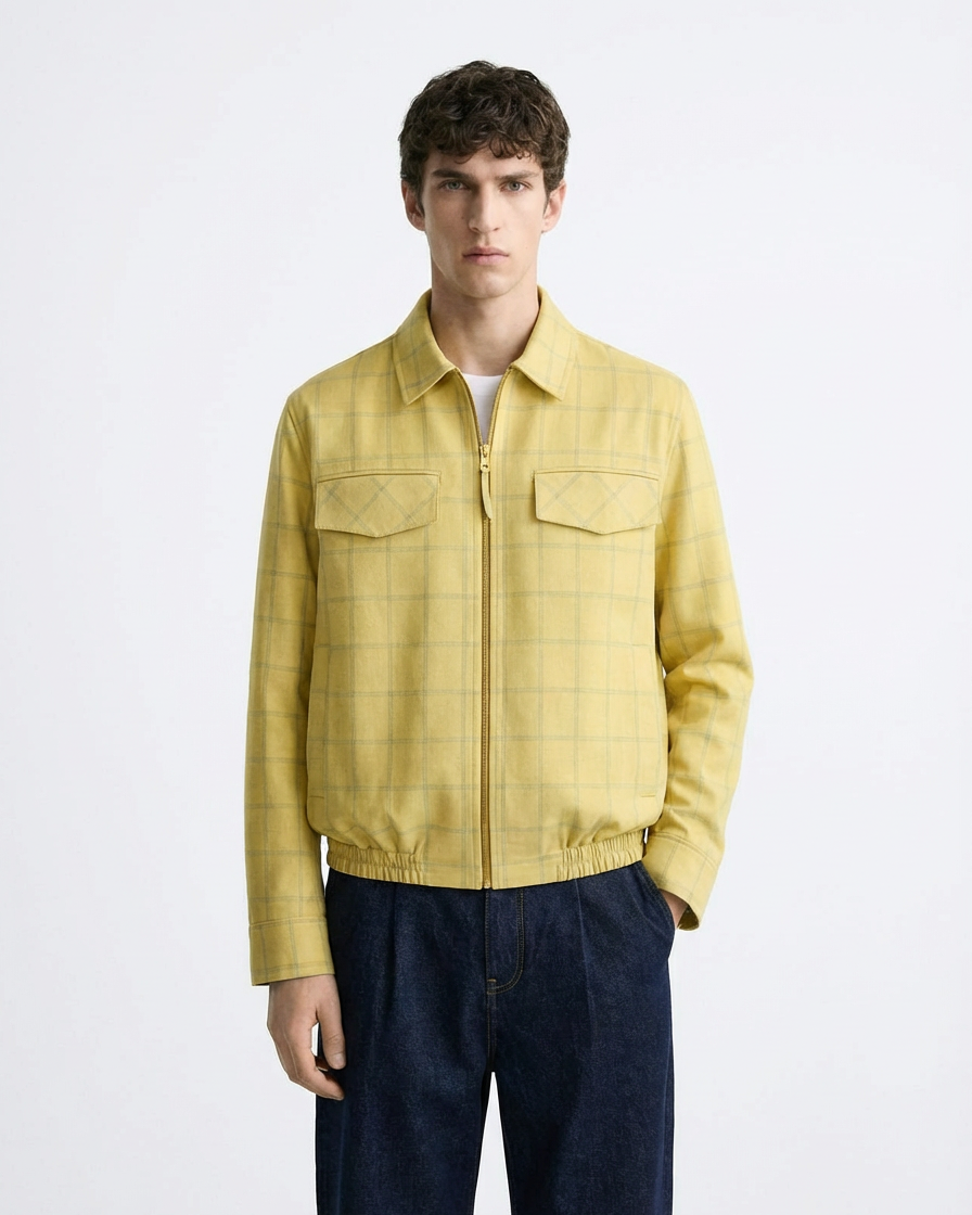 Bomber Amarilla Textura Liviana