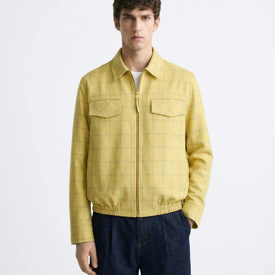 Bomber Amarilla Textura Liviana