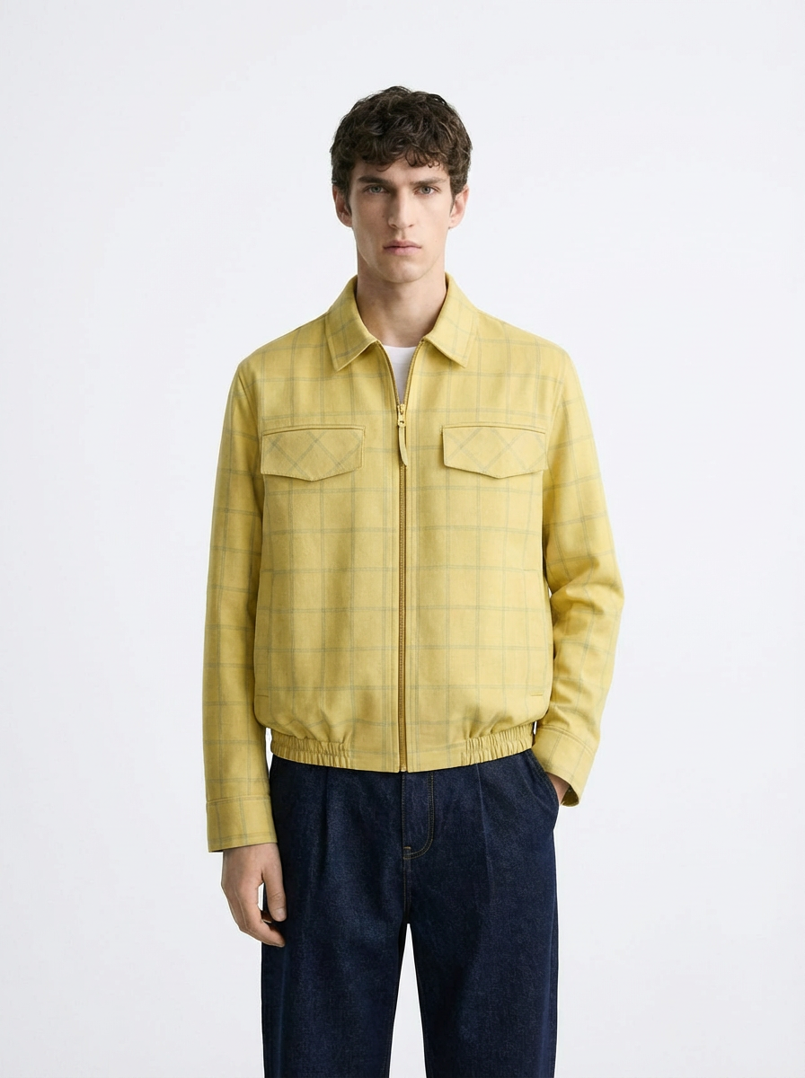 Bomber Amarilla Textura Liviana