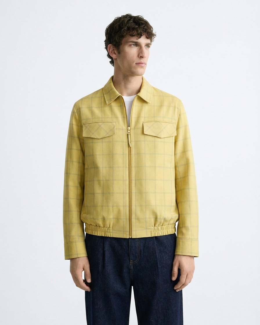 Bomber Amarilla Textura Liviana