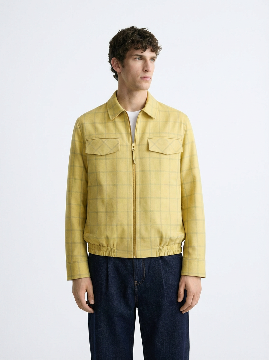 Bomber Amarilla Textura Liviana