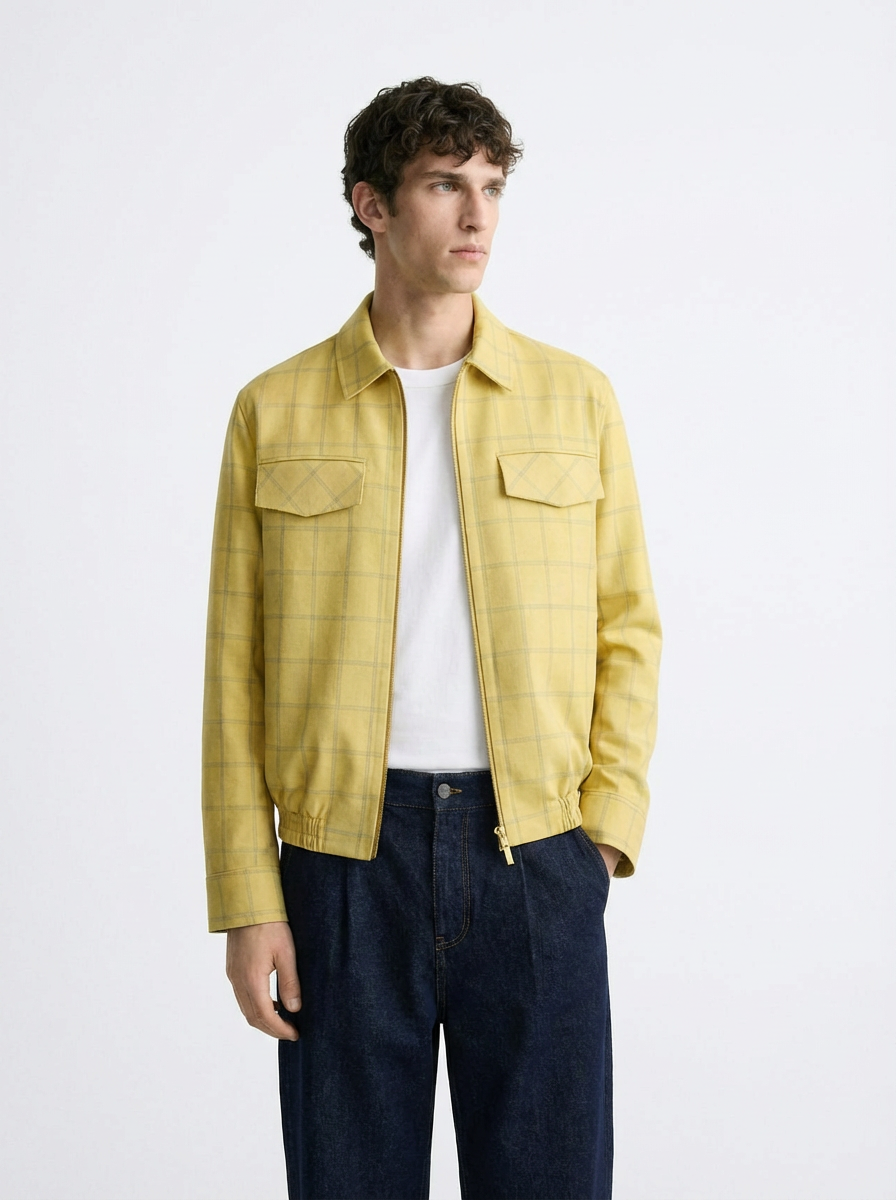 Bomber Amarilla Textura Liviana