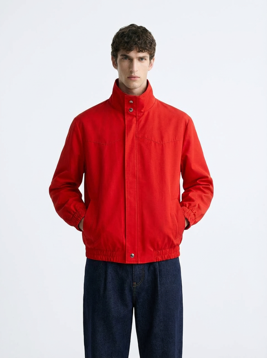 Chaqueta Gabardina Algodón Rojo