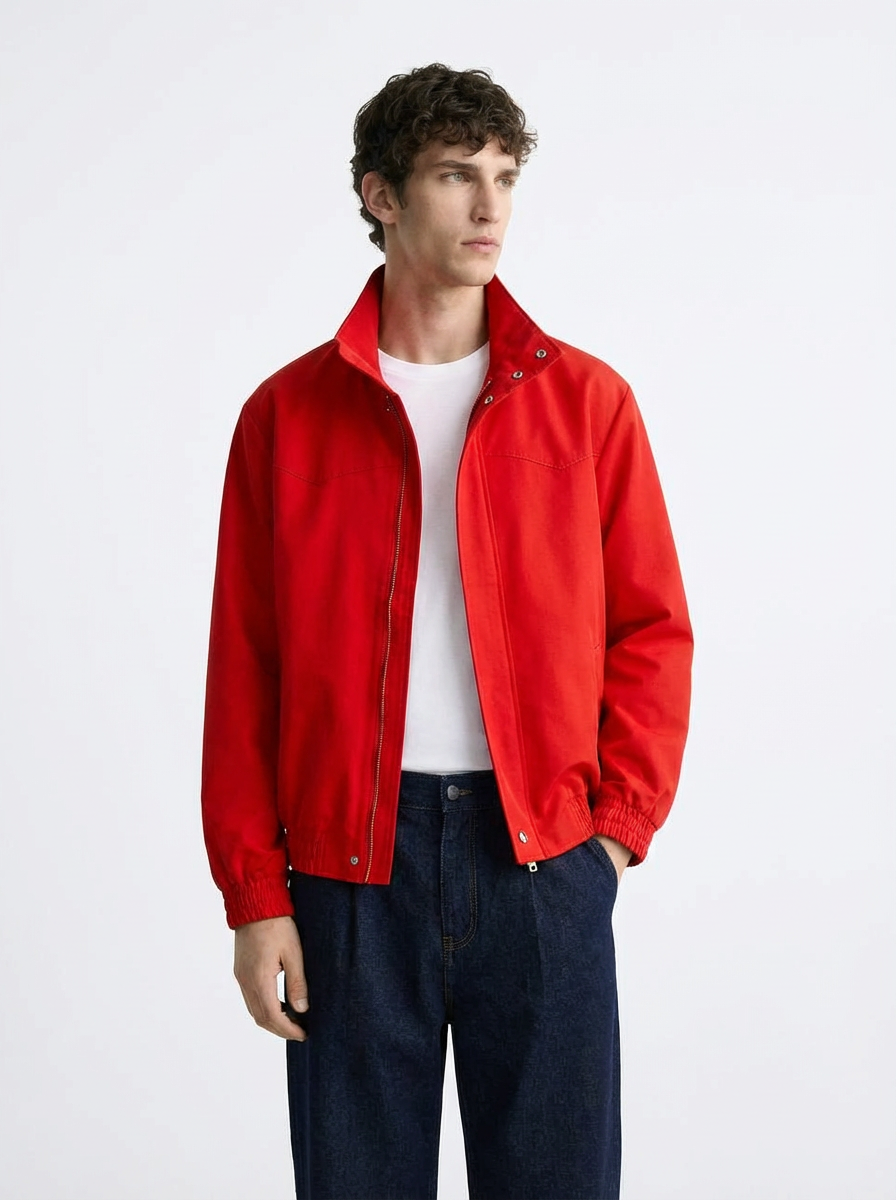 Chaqueta Gabardina Algodón Rojo