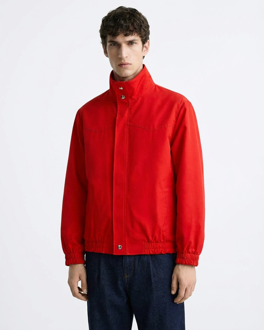 Chaqueta Gabardina Algodón Rojo