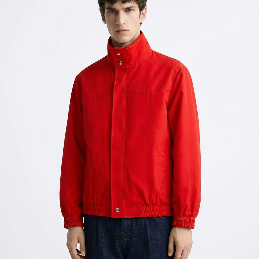 Chaqueta Gabardina Algodón Rojo