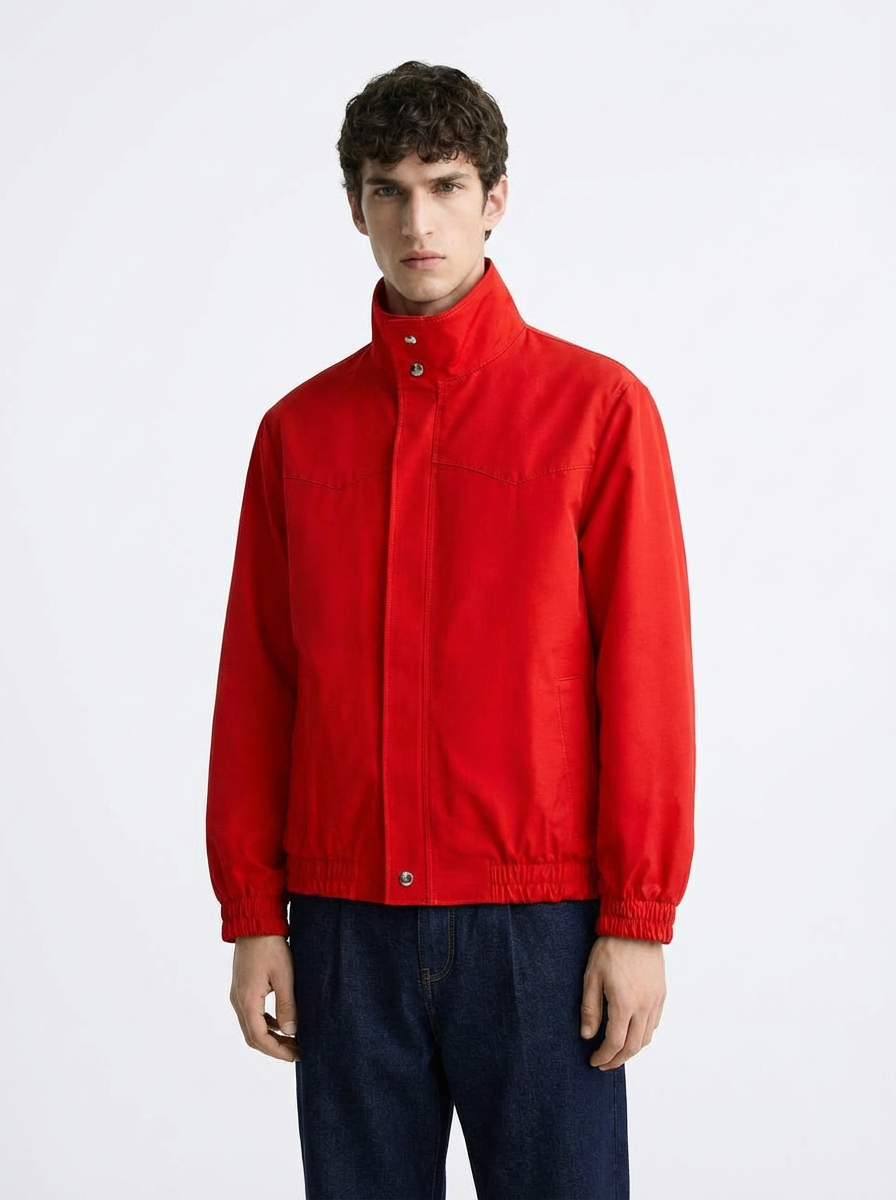 Chaqueta Gabardina Algodón Rojo