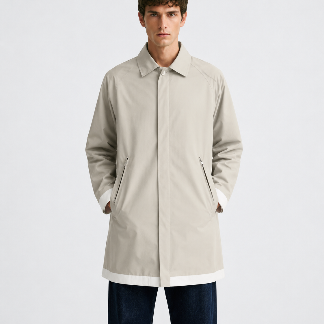 Trench Campana Blanco 100% Poliester Aplicación Blanco
