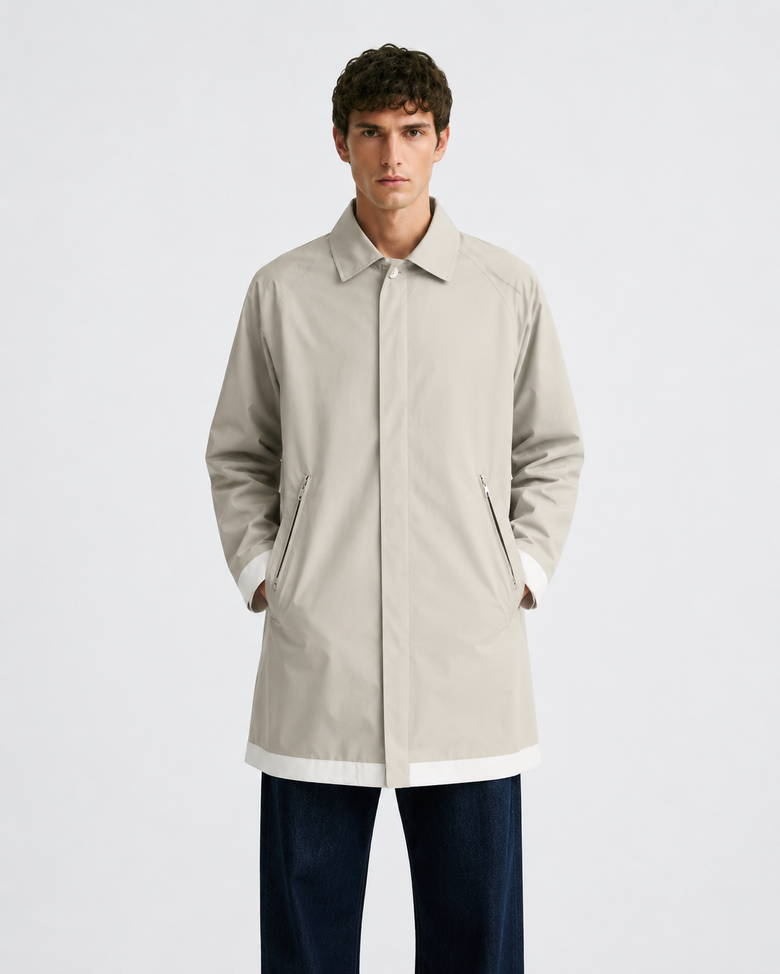 Trench Campana Blanco 100% Poliester Aplicación Blanco