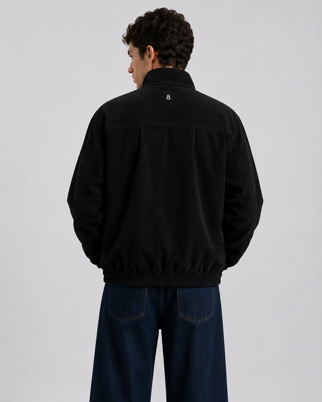 Bomber Cotele Negro 100% Algodón Peruano