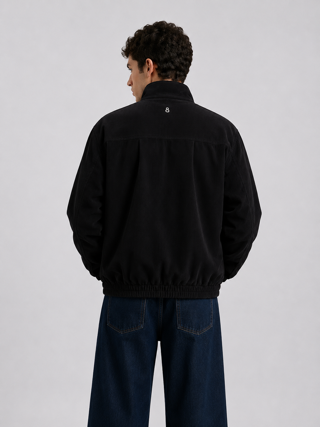 Bomber Cotele Negro 100% Algodón Peruano
