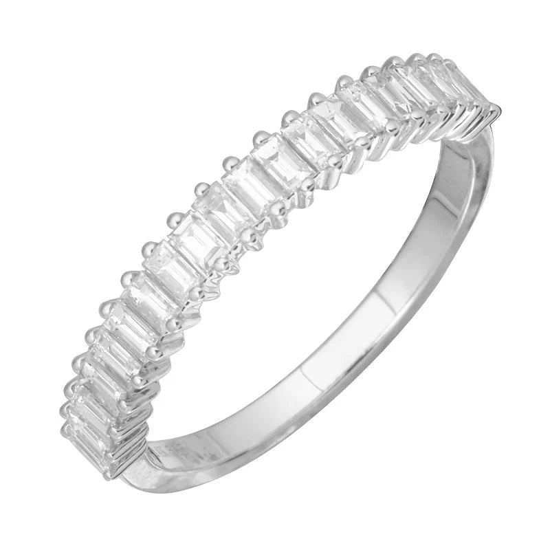 Anillo Cintillo Baguette Oro Blanco