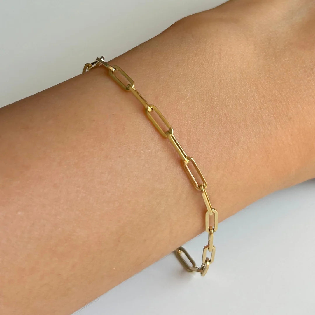 Pulsera Paperclip Oro Amarillo