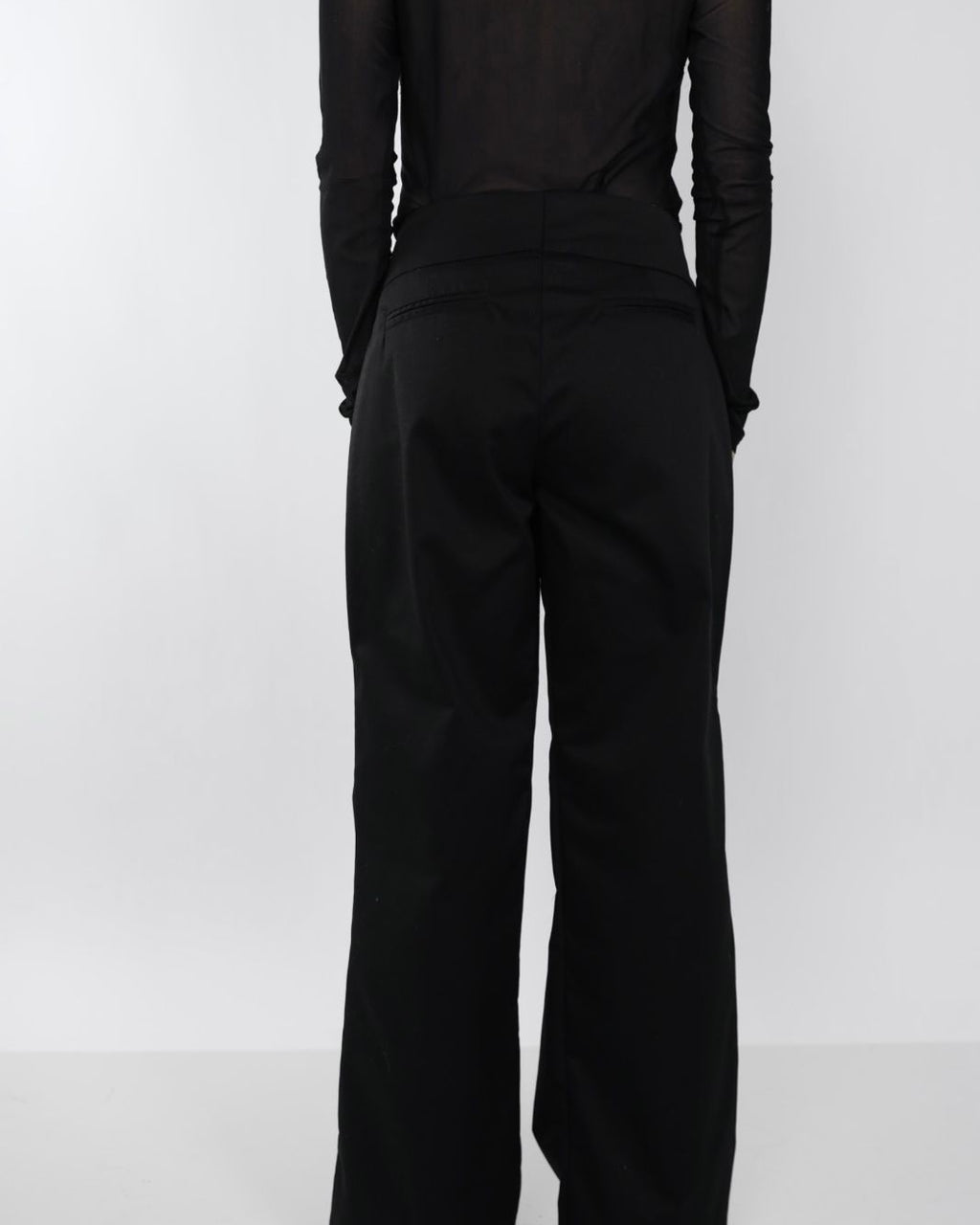 Black Double Pleat Pants