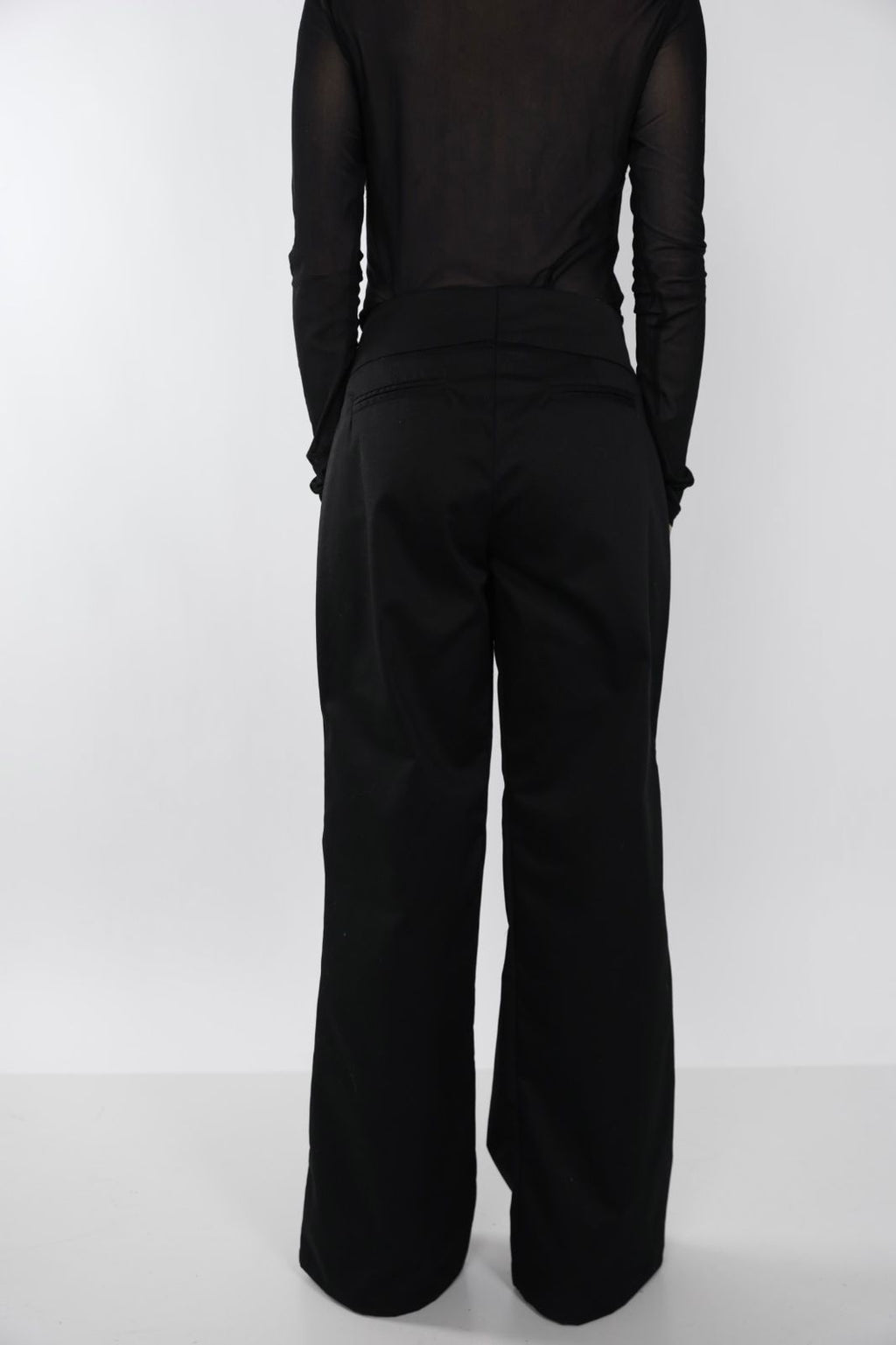 Black Double Pleat Pants