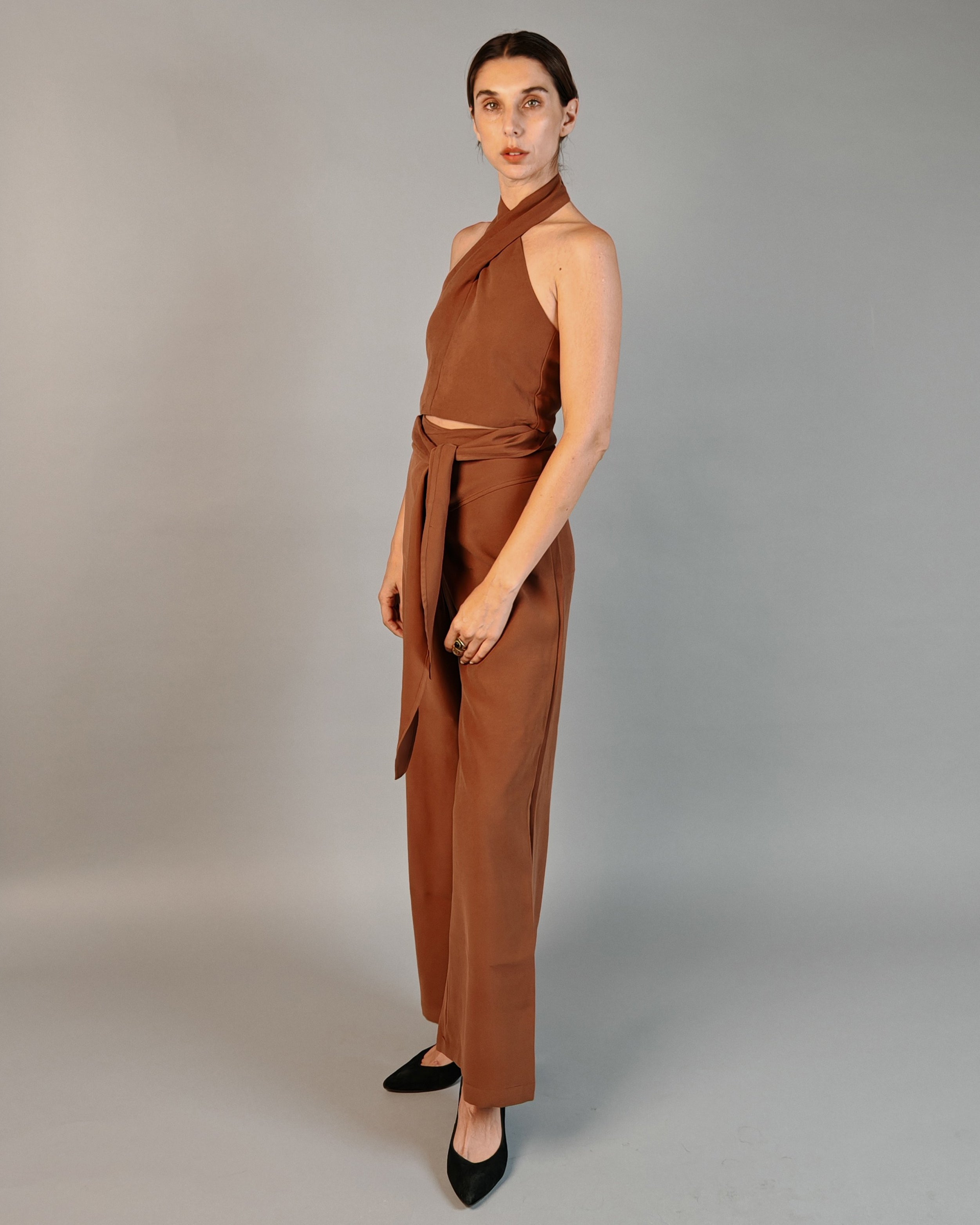 Top Matilda Cupro Chocolate