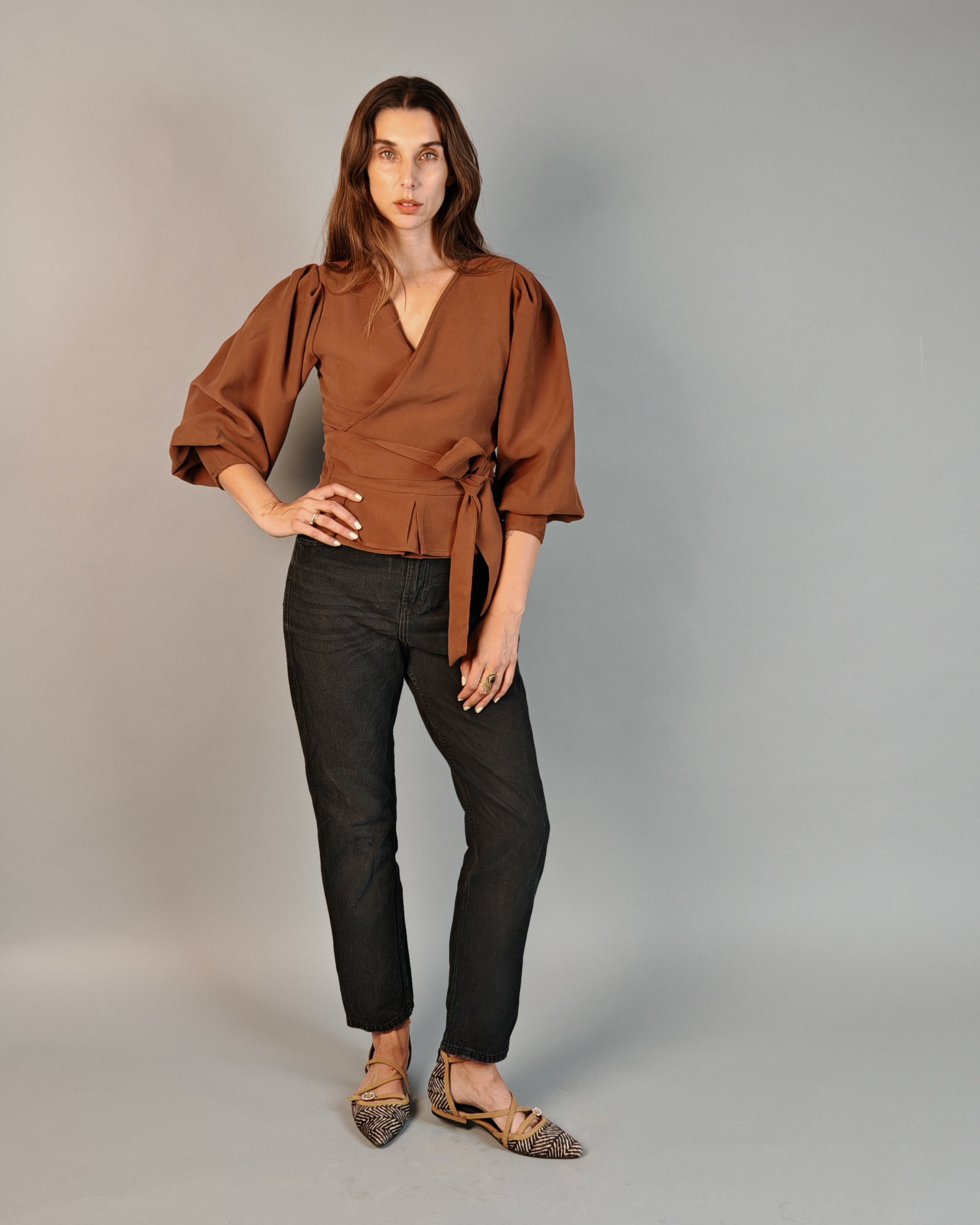 Blusa Carolina Cupro Chocolate