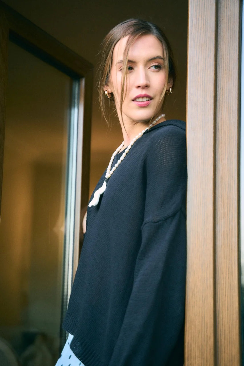 Sweater Cuello Bronte Negro