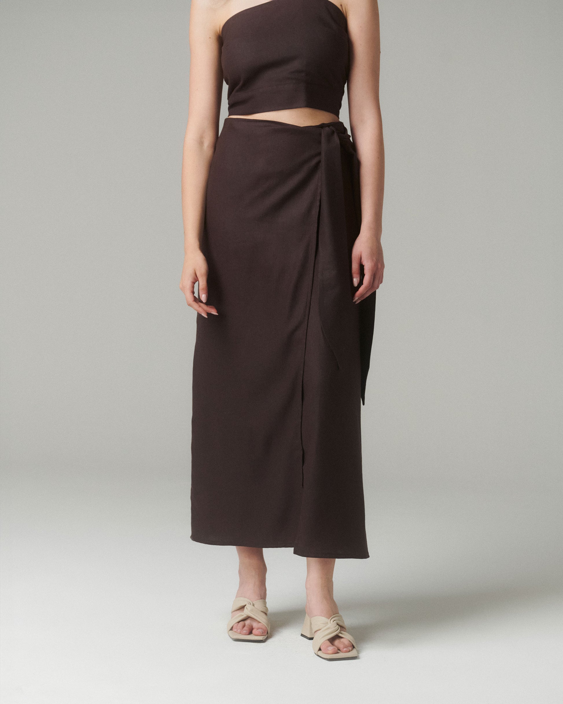 Falda Lara Larga Café
