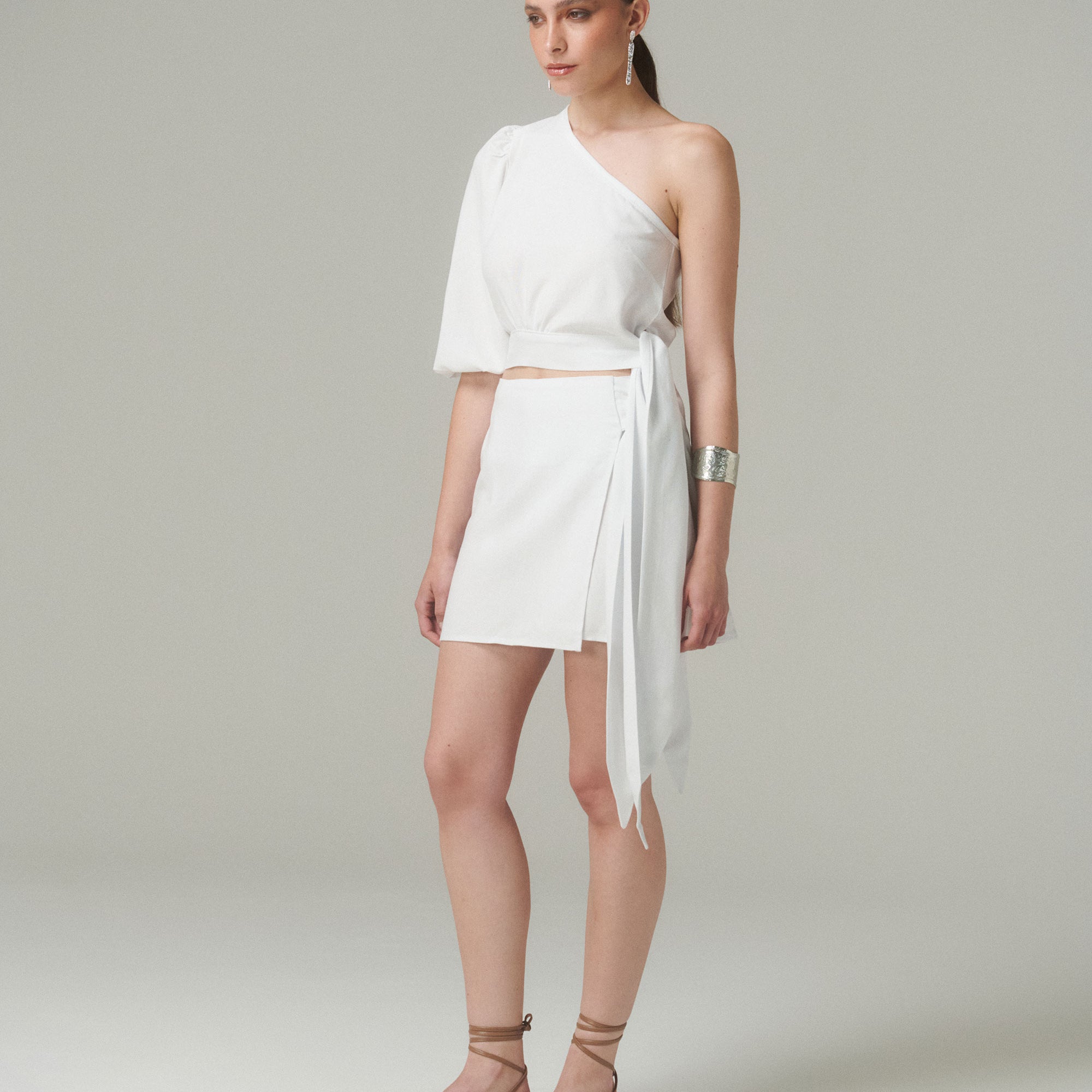 Falda Lina Corta Blanca