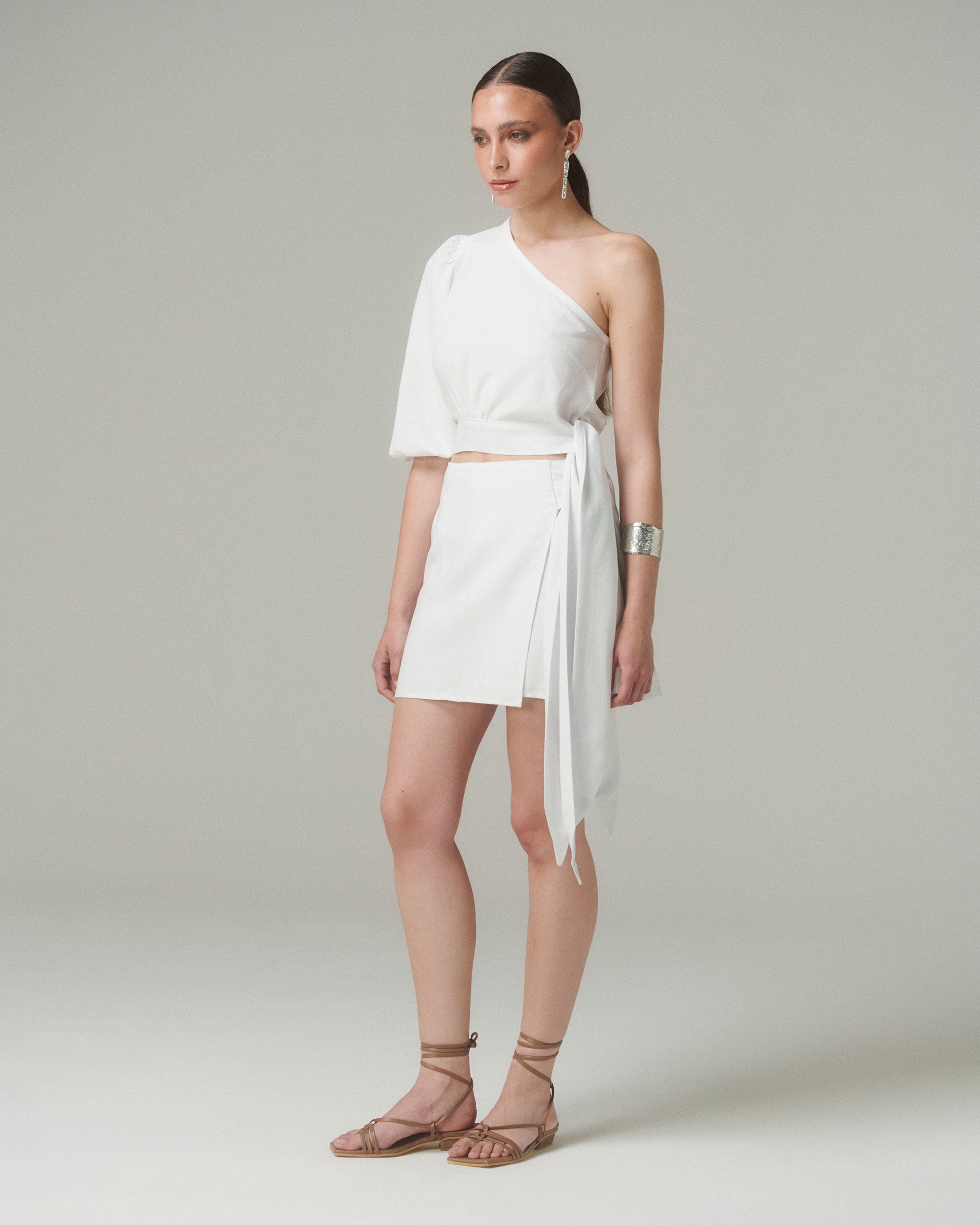 Falda Lina Corta Blanca