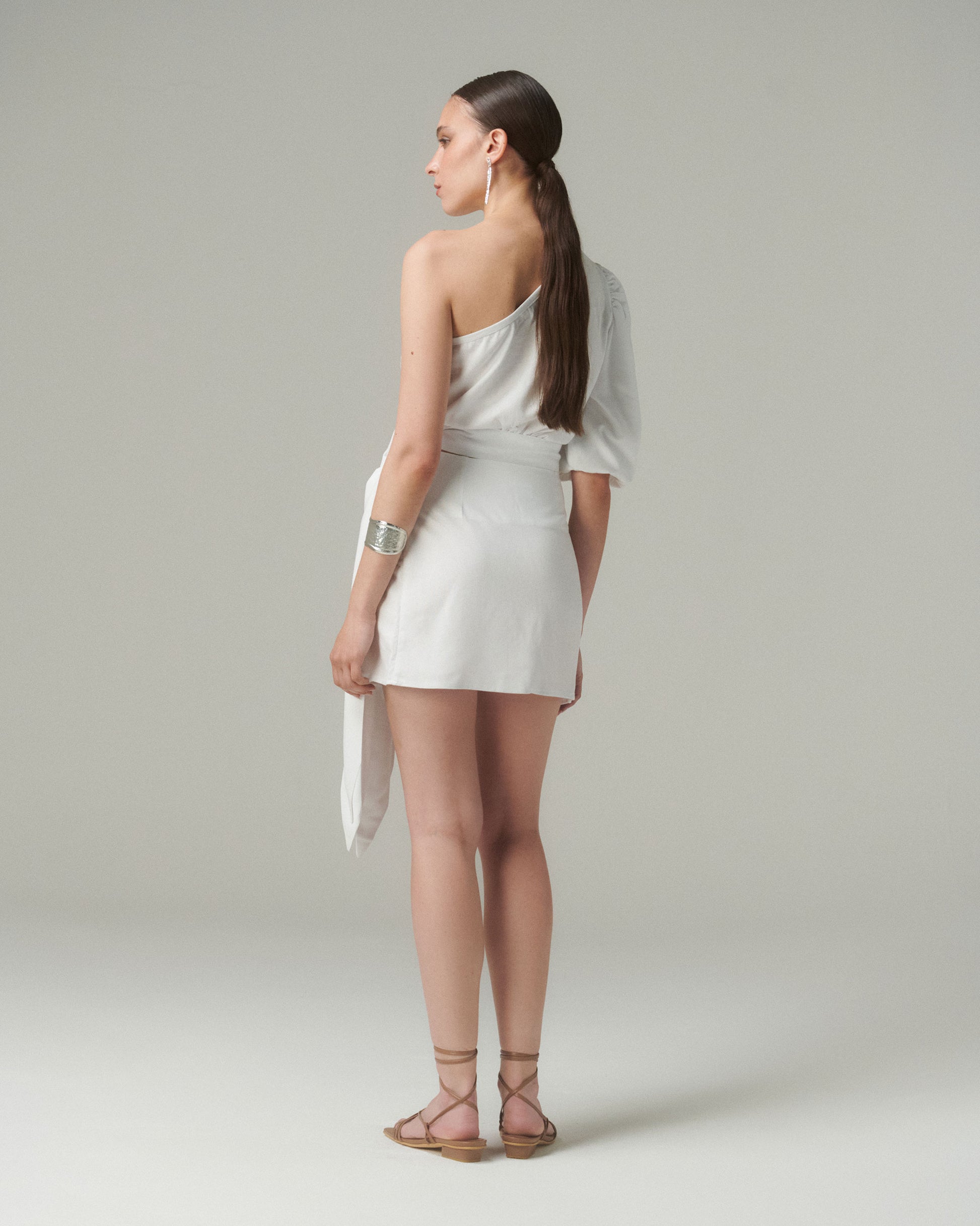 Falda Lina Corta Blanca