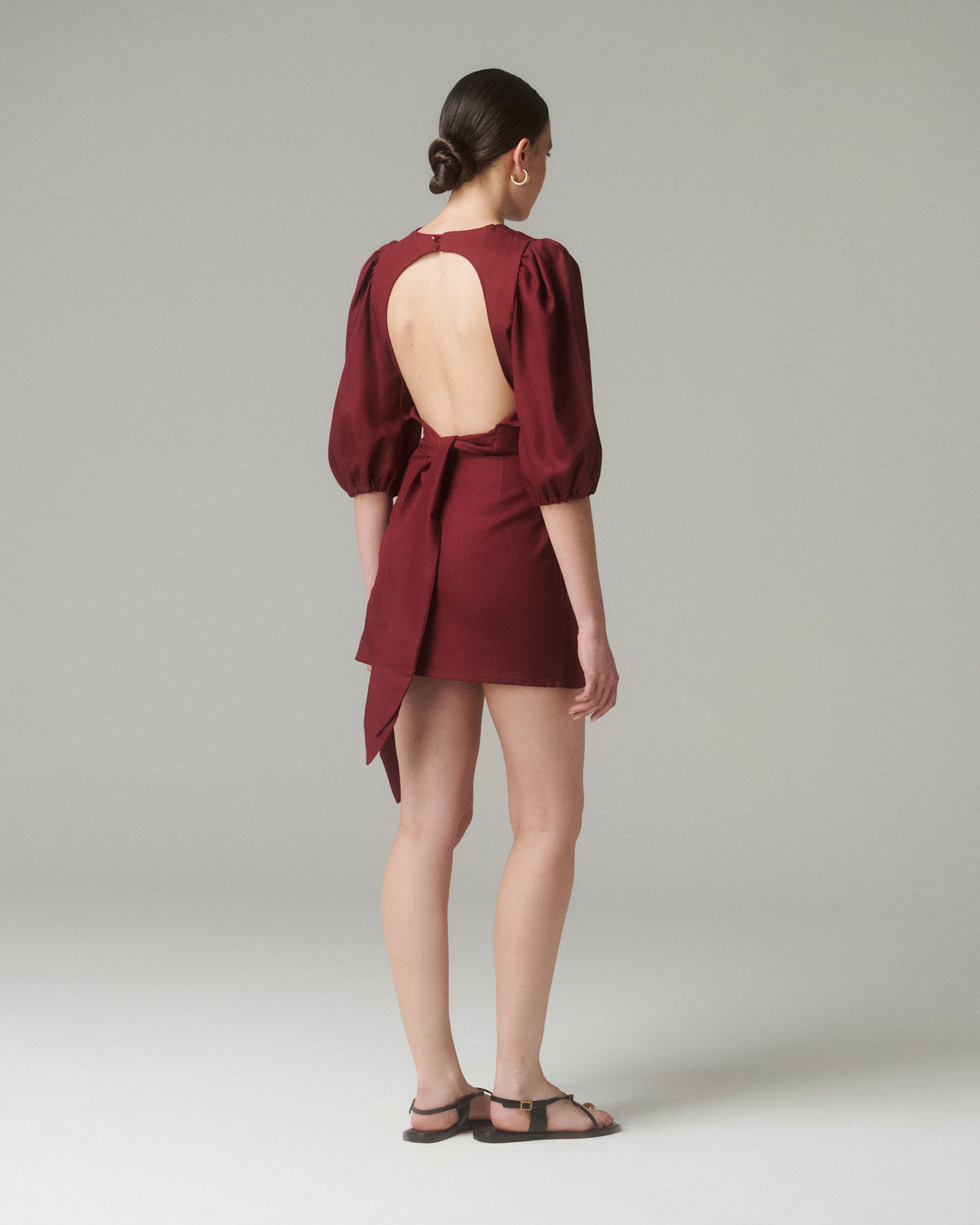 Falda Lina Corta Burdeo